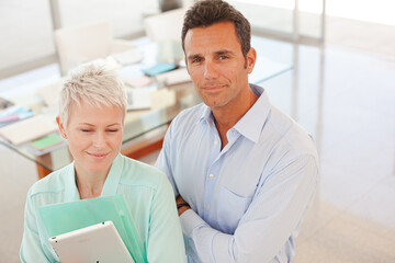 Obraz premium Business people smiling in office