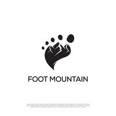 foot mountain shape logo vector illustration