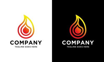 Water drop fire logo design template icon. May be used in ecolog