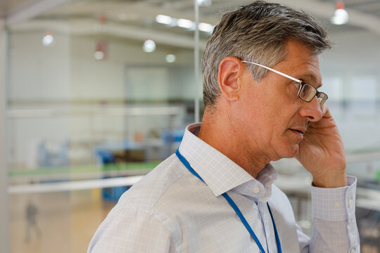 Businessman talking on cell phone
