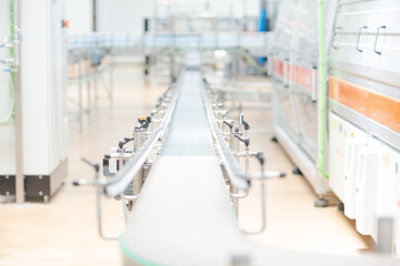 Close up of conveyor belt in factory