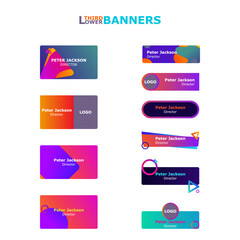 A collection of lower third banners design in gradient and fluid style.