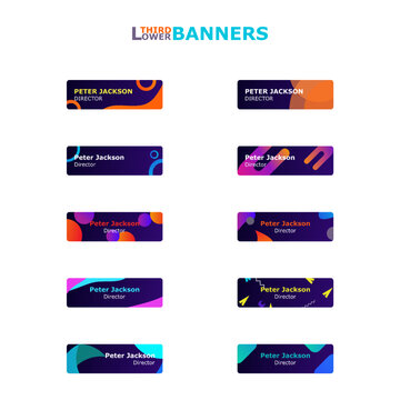 A Collection Of Lower Third Banners Design In Gradient And Fluid Style.