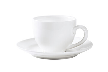 white cup of coffee isolated on white