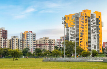 Modern city residential apartment buildings at New Town, Rajarhat, Kolkata