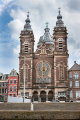 Fototapeta na wymiar View of the Church of St. Nicholas in Amsterdam
