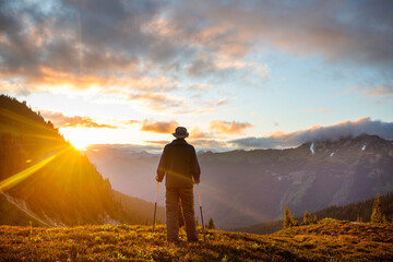 Hike on sunset