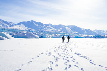 Fototapeta na wymiar Glacier landing view