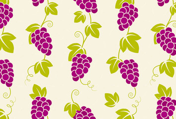seamless pattern with grapes on the vine for banners, cards, flyers, social media wallpapers, etc.