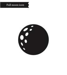 Monotone simple full moon icon vector illustration