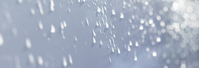 water drops on the fence