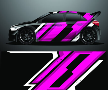 Rally Car Decal Graphic Wrap Vector, Abstract Background