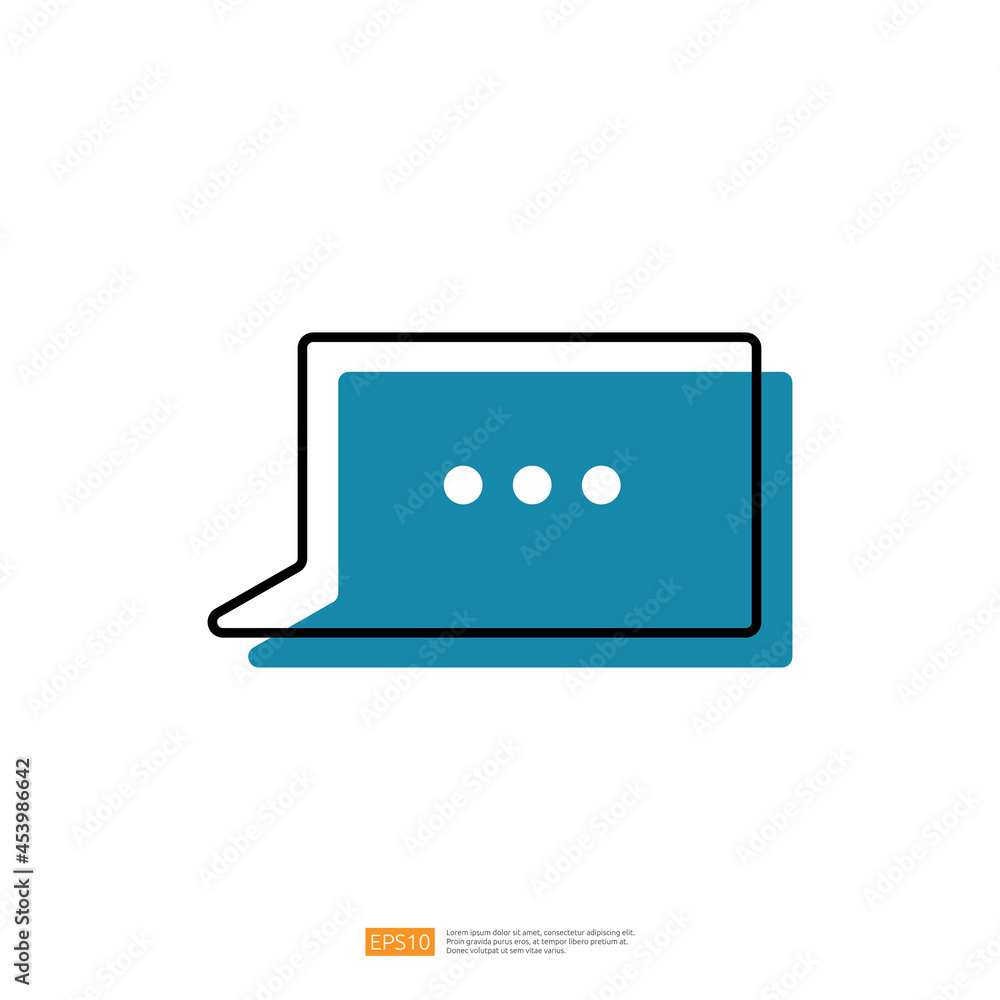 Poster bubble chat object element or balloon talk dialog with outline line style vector illustration for so