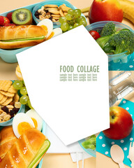 Collage of School lunch box.
