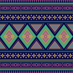 Gemetric ethnic seamless pattern traditional. Design for background,carpet,wallpaper,clothing,wrapping,batic,fabric,vector illustraion.embroidery style.