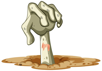 Creepy zombie claw isolated on white background