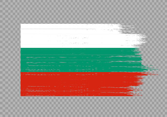 Bulgaria flag with brush paint textured isolated  on png or transparent background,Symbol of Bulgaria,template for banner,promote, design,vector,top gold medal winner sport country