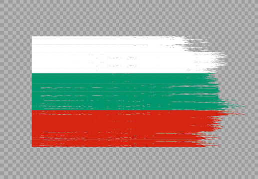 Bulgaria flag with brush paint textured isolated  on png or transparent background,Symbol of Bulgaria,template for banner,promote, design,vector,top gold medal winner sport country