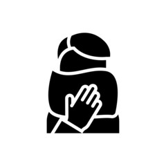 Respiratory hygiene vector solid icon style illustration. EPS 10 file