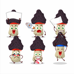 Mascot design style of gyromitra character as an attractive supporter