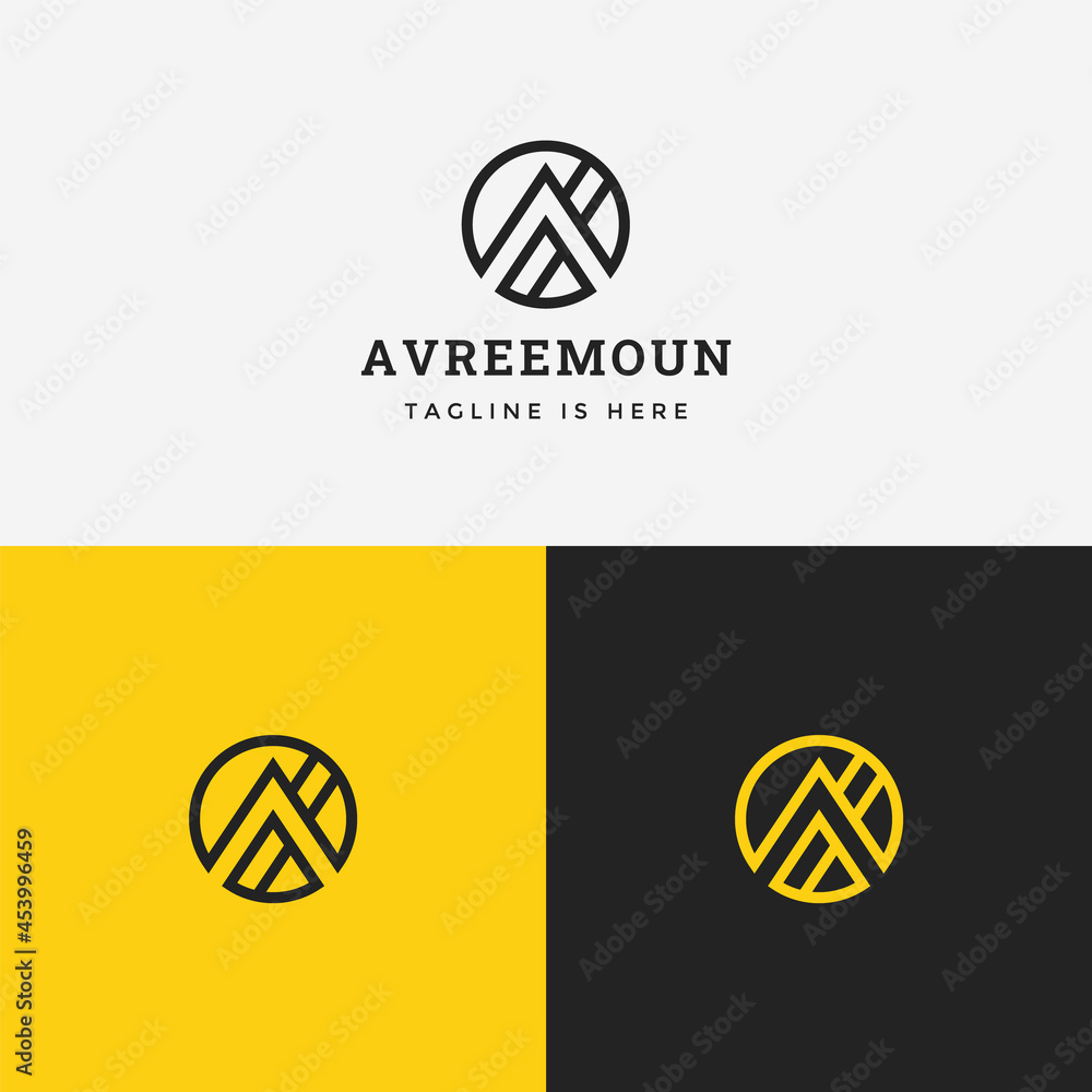 Poster logo letter a circle monogram design. initial a circle simple and unique.