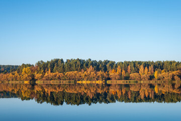 Autumn lake near Minsk in Belarus