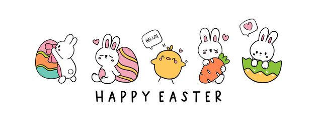 Happy Easter Banner, Vector illustration. 