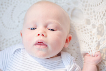 Close up of baby girl's face