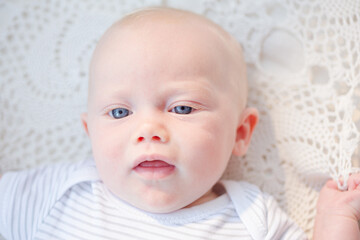 Close up of baby girl's face