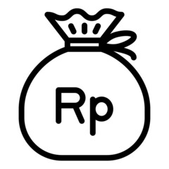 インドネシア・ルピア　現金袋　ベクターイラスト