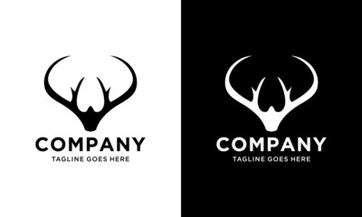 Artistic vector silhouette of a deer. Creative idea of a wild animal icons.