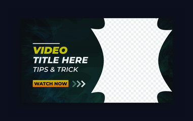 business plan online marketing video thumbnail, Abstract youtube thumbnail template editable vector