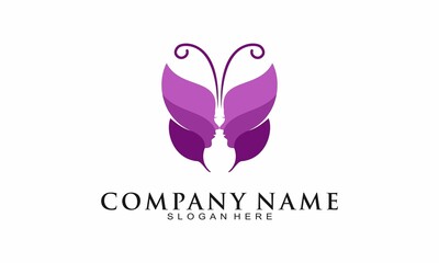 Butterfly woman vector logo