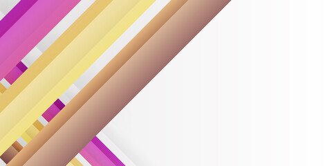 Modern simple abstract yellow brown purple stripe background