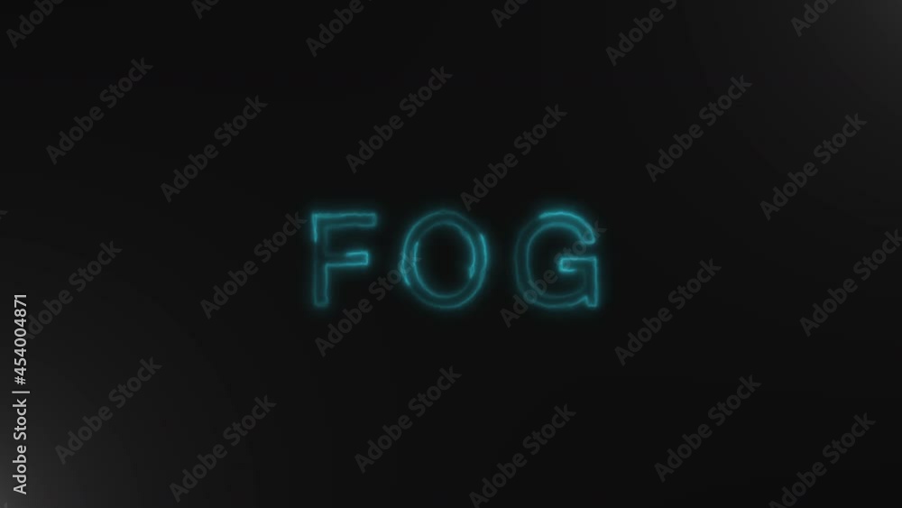 Sticker foggy fog text word with flare for background