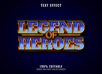fantasy golden glossy diamond legend of heroes editable game title logo text effect
