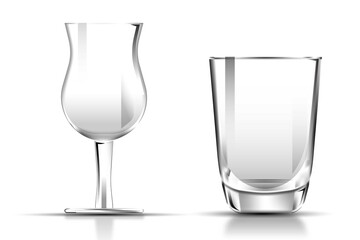 empty glass on white