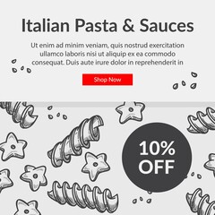 Italian pasta and sauces, online shop with food