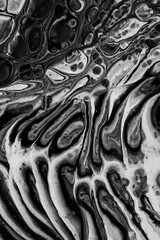 Fluid art, abstract art in black and white © Stella 