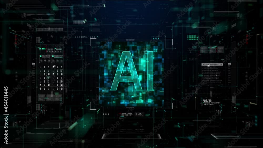 Aufkleber artificial intelligence ai. future technology concept visualization. big data transmission connectio
