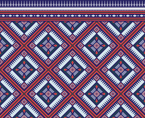 Ethnic fabric texture pattern Abstract Geometric Vector Aztec oriental illustration retro embroidery repeating 
