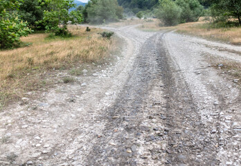 Dirt road in a mountainous area
