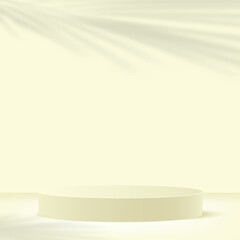 Abstract background with yellow color geometric 3d podiums. Vector illustration