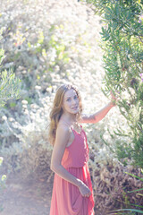 Woman walking outdoors