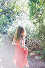 Woman walking outdoors