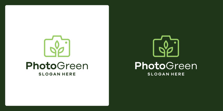 camera logo inspiration and garden logo. premium vector