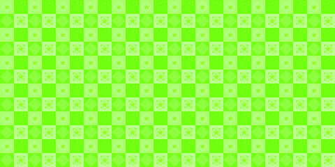Tartan fabric textile, gift wrapping paper green color stars icon template abstract background wallpaper pattern seamless vector illustration