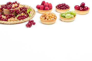 Cherry, gooseberry and currant tartlets.