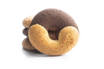 Sweet round biscuits. Cookies with double flavor.