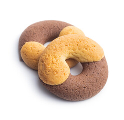 Sweet round biscuits. Cookies with double flavor.
